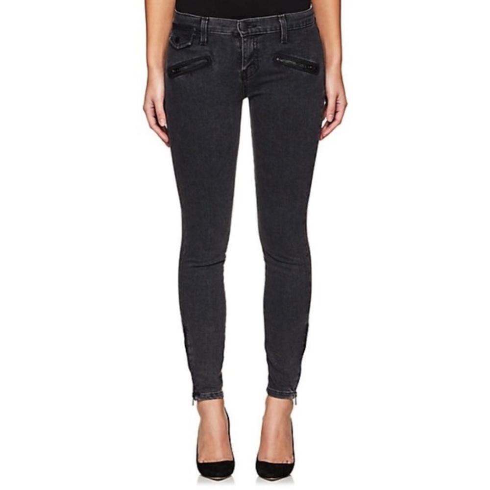 Current Elliot Evermore Moto Ankle Zipper Skinny Jeans 24